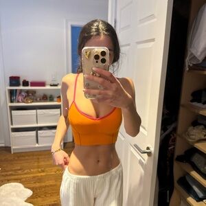 Aerie Vibrant Orange and Pink Sports Bra